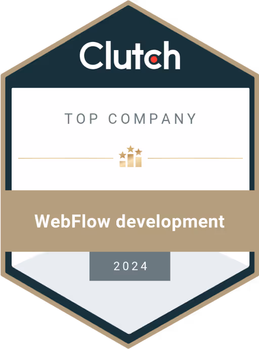 Clutch Top Company Webflow Development Award 2024