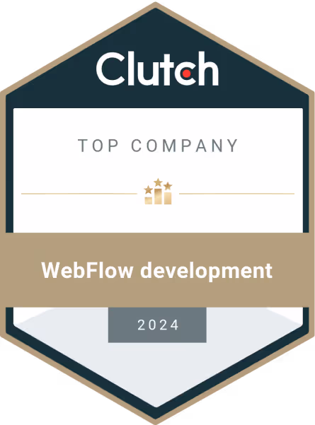Clutch Top Company Webflow Development Award 2024