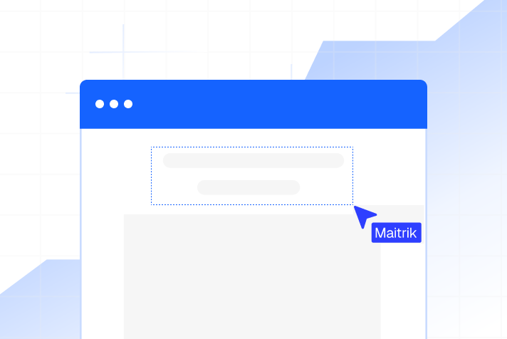 Website mockup showing a team member working on the header section