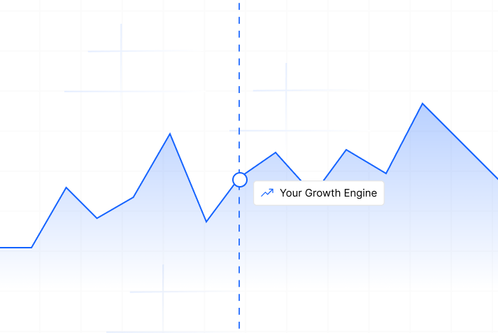 Line graph showing your growth engine trending upward