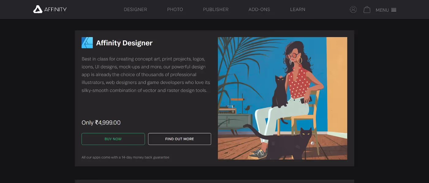 affinity designer app pricing for creating UI Design, Logos, Icons & Mockups