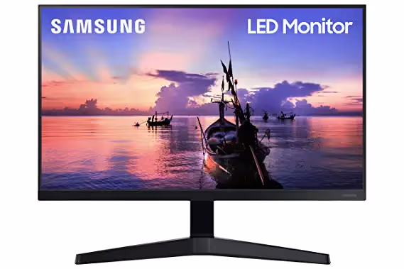 Samsung 24-inch(60.46cm) FHD Monitor, IPS, 75 Hz, Bezel Less Design, AMD FreeSync, Flicker Free, HDMI, D-sub, (LF24T350FHWXXL, Dark Blue Gray)
