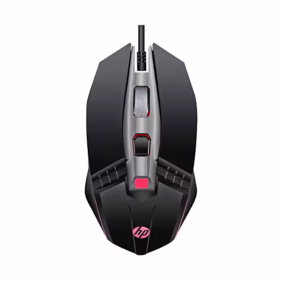 HP M270 Backlit USB Wired Gaming Mouse with 6 Buttons, 4-Speed Customizable 2400 DPI, Ergonomic Design, Breathing LED Lighting, Metal Scroll Wheel, Lightweighted / 3 Years Warranty
