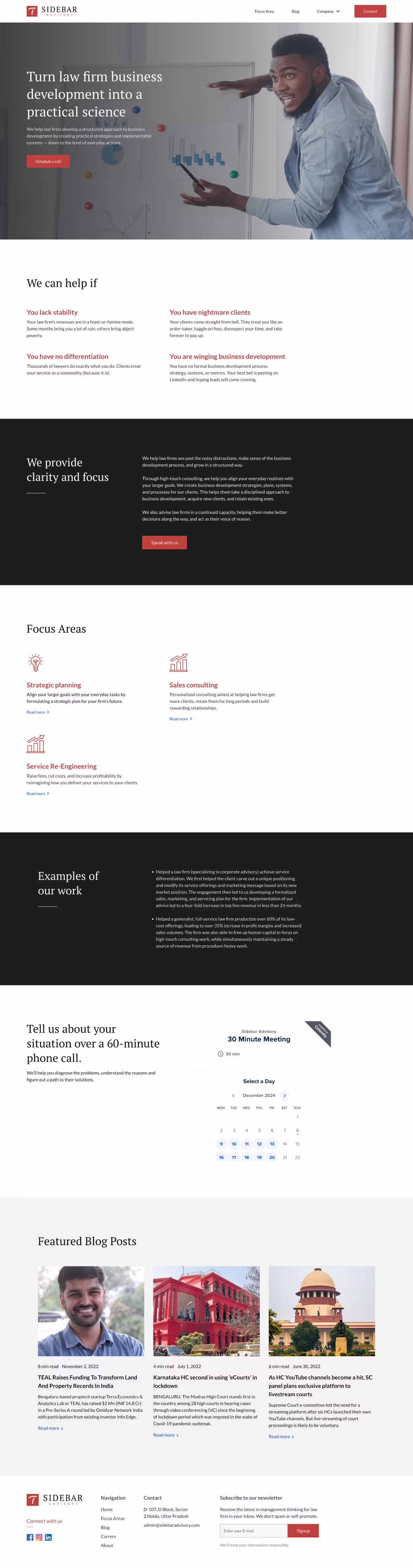 Sidebar Advisory website transformation