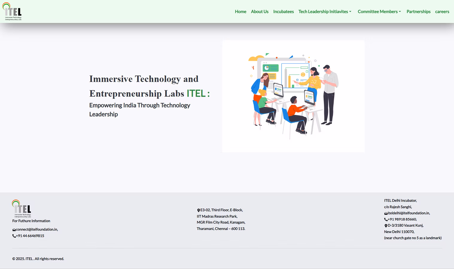 ITEL website before transformation