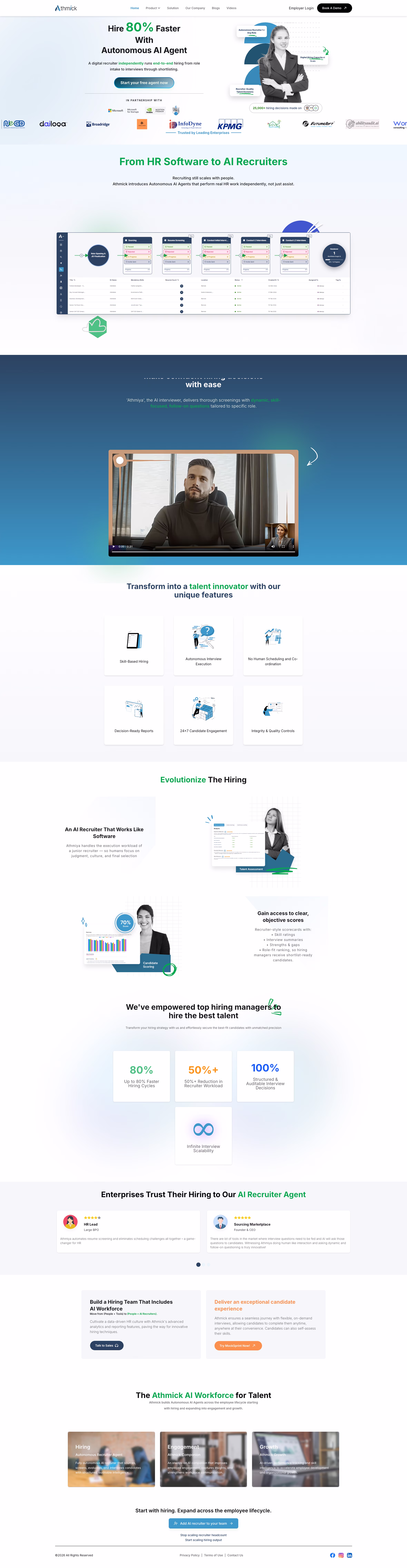 Athmick.AI website before transformation
