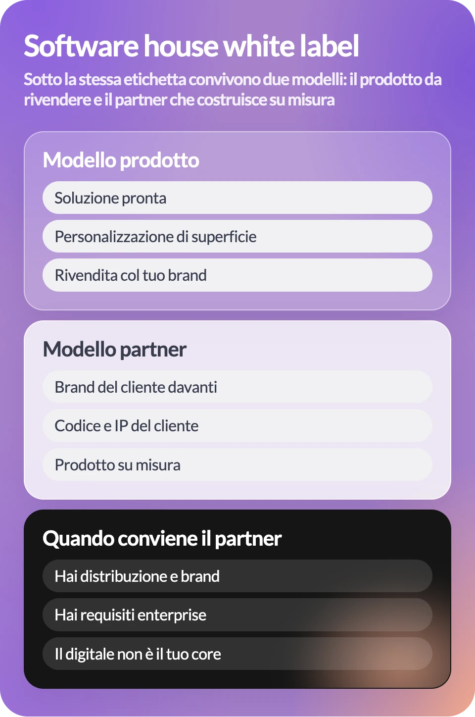 Software house white label: modello prodotto, modello partner e quando conviene il partner
