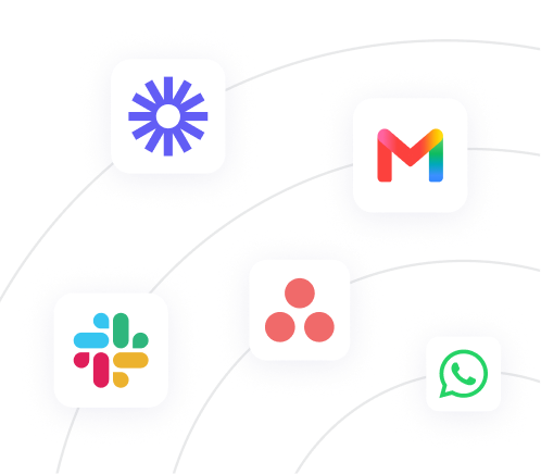 Flexible collaboration options including Loom, Gmail, Slack, Asana and WhatsApp.