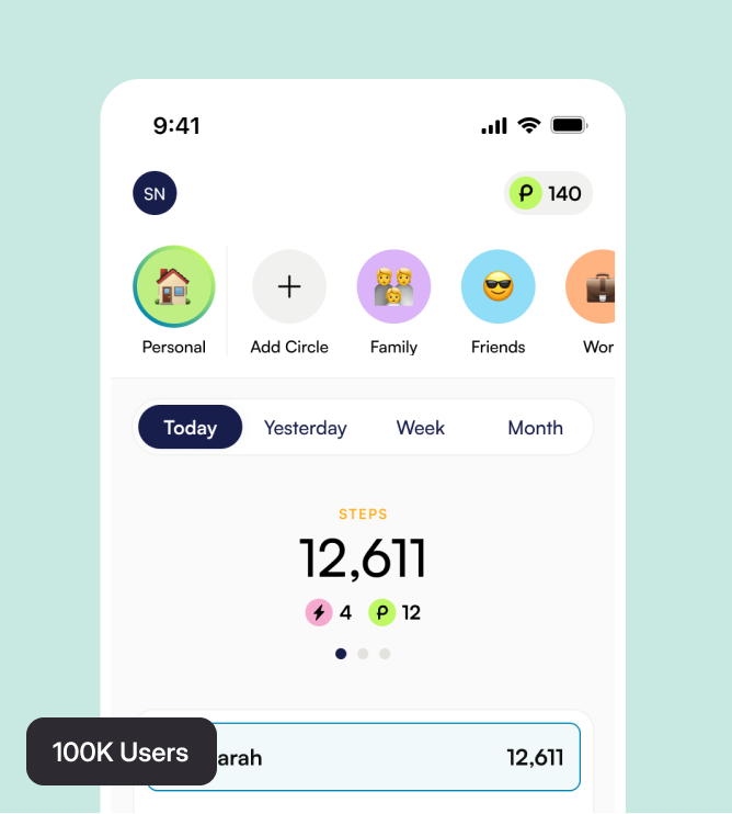 Mobile app interface designed for Paace, a fitness platform used by more than 100,000 users.