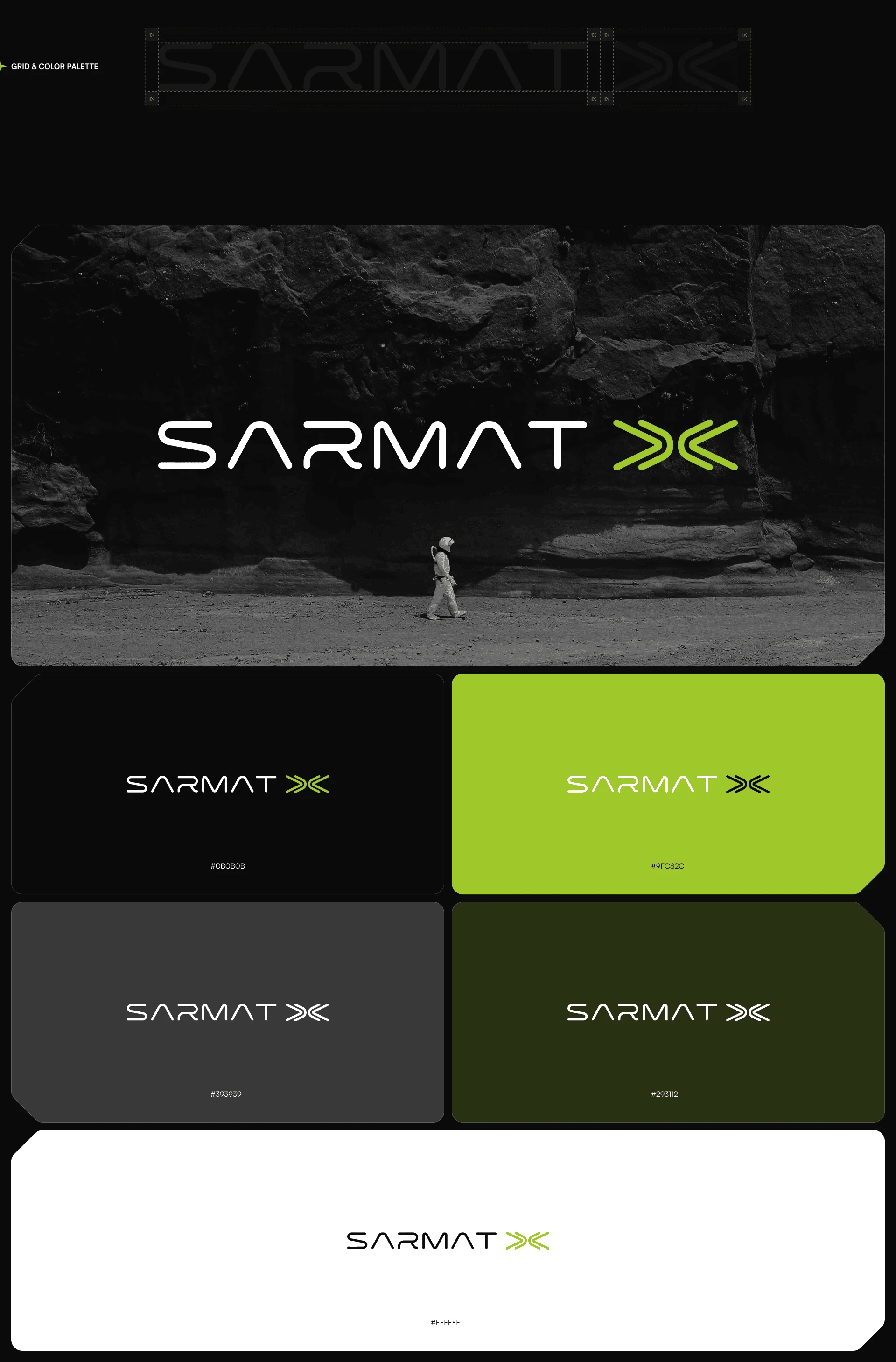 Sarmat Analytix logo variations and brand color system