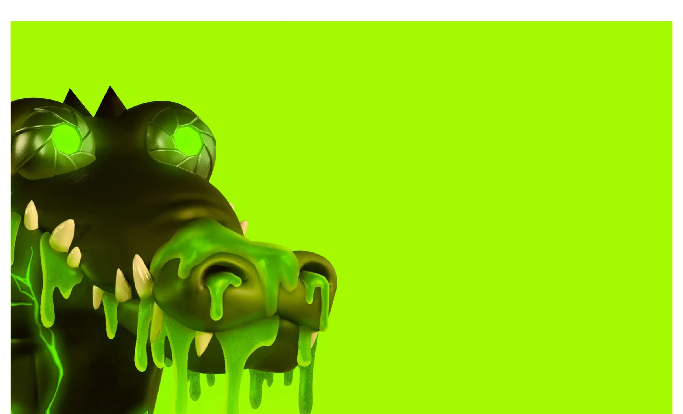 Radioactive Crocs Club 3D scene for the website