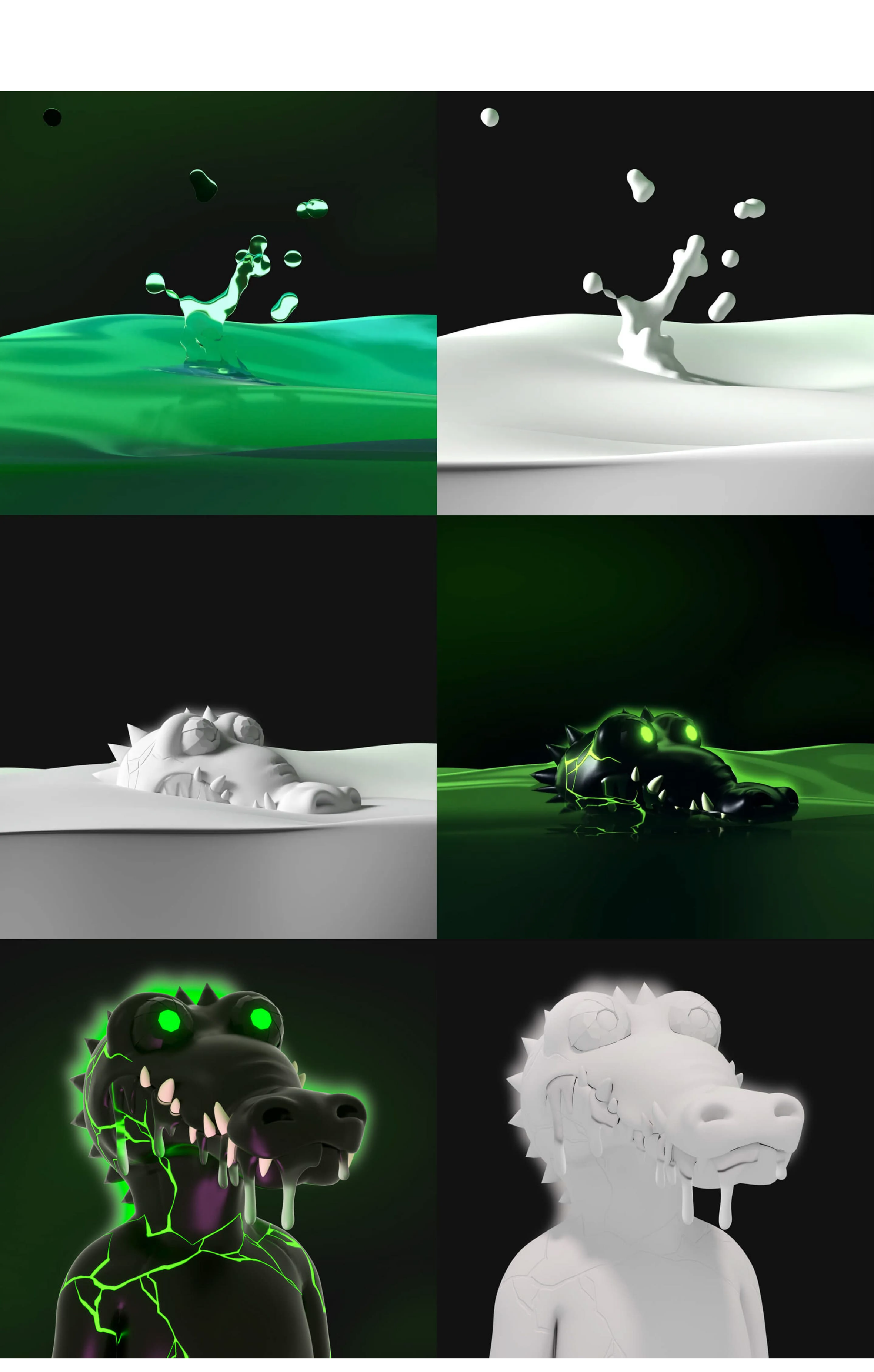 Radioactive Crocs Club 3D animation frames