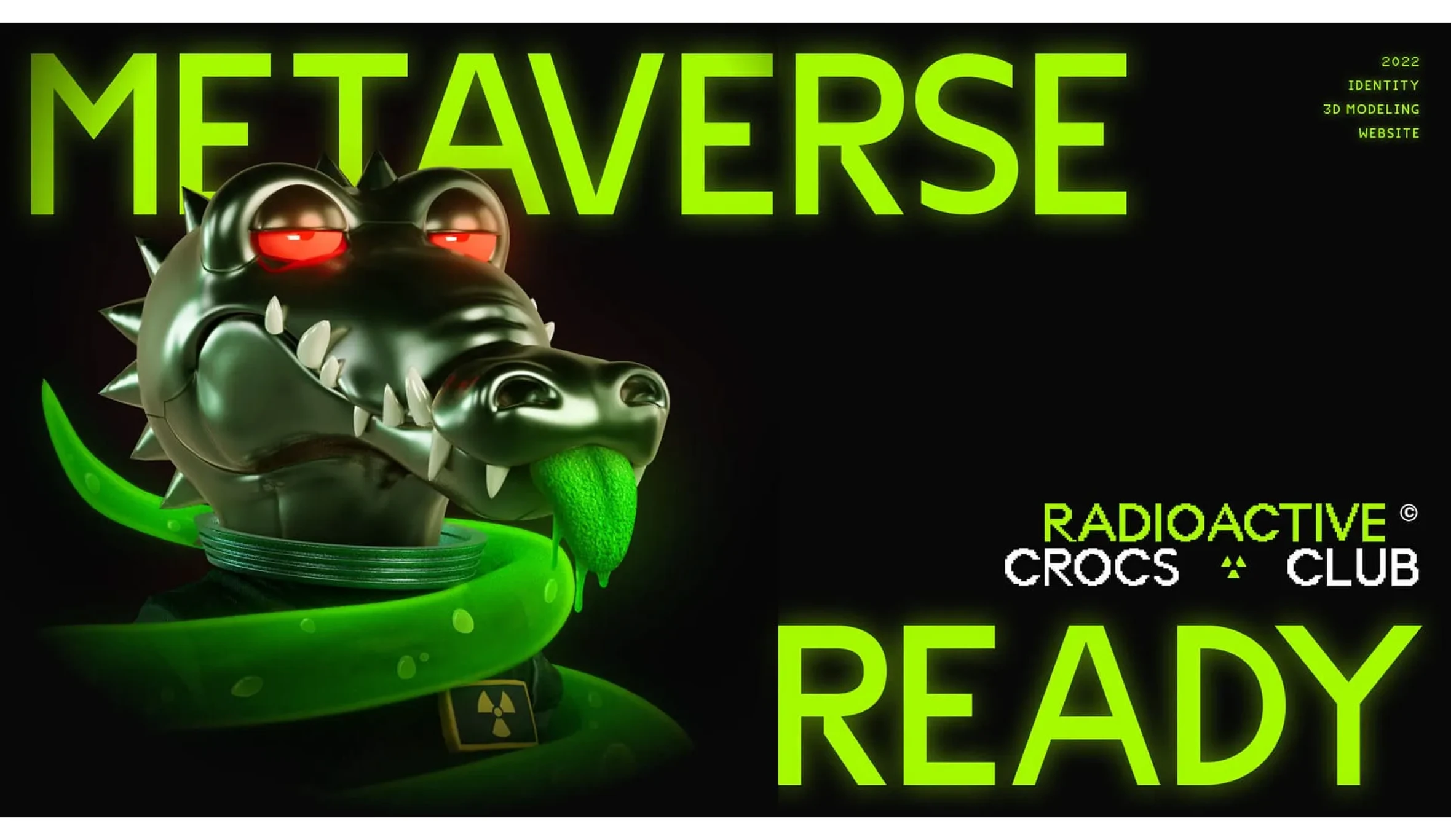 Radioactive Crocs Club NFT brand and website overview