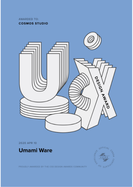 Umami Ware website award