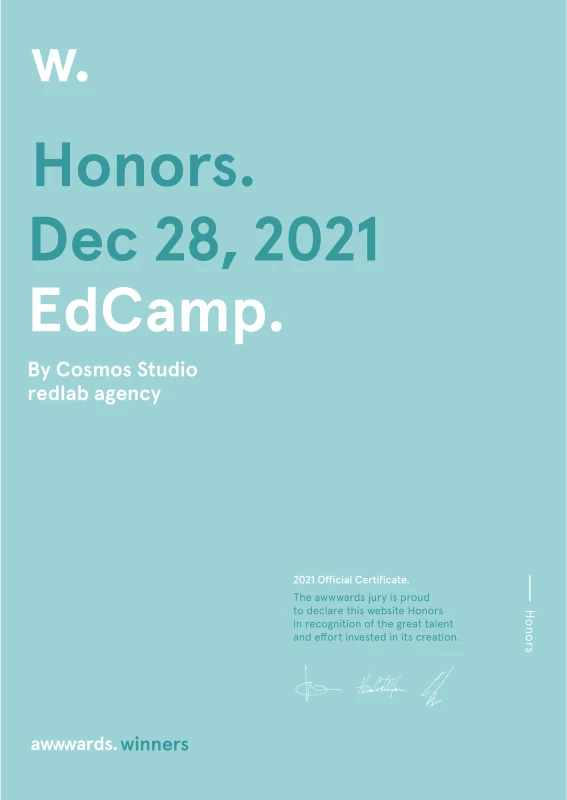EdCamp website – Awwwards Honors