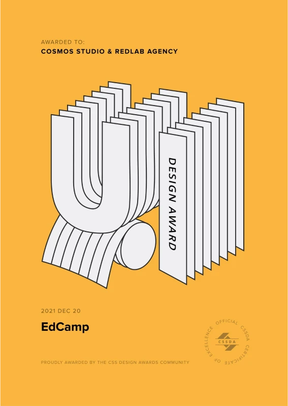 EdCamp website – CSS Design Awards UI Design