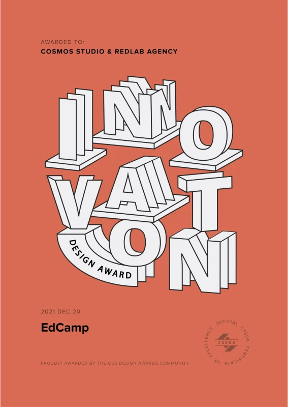 EdCamp website – CSS Design Awards Innovation