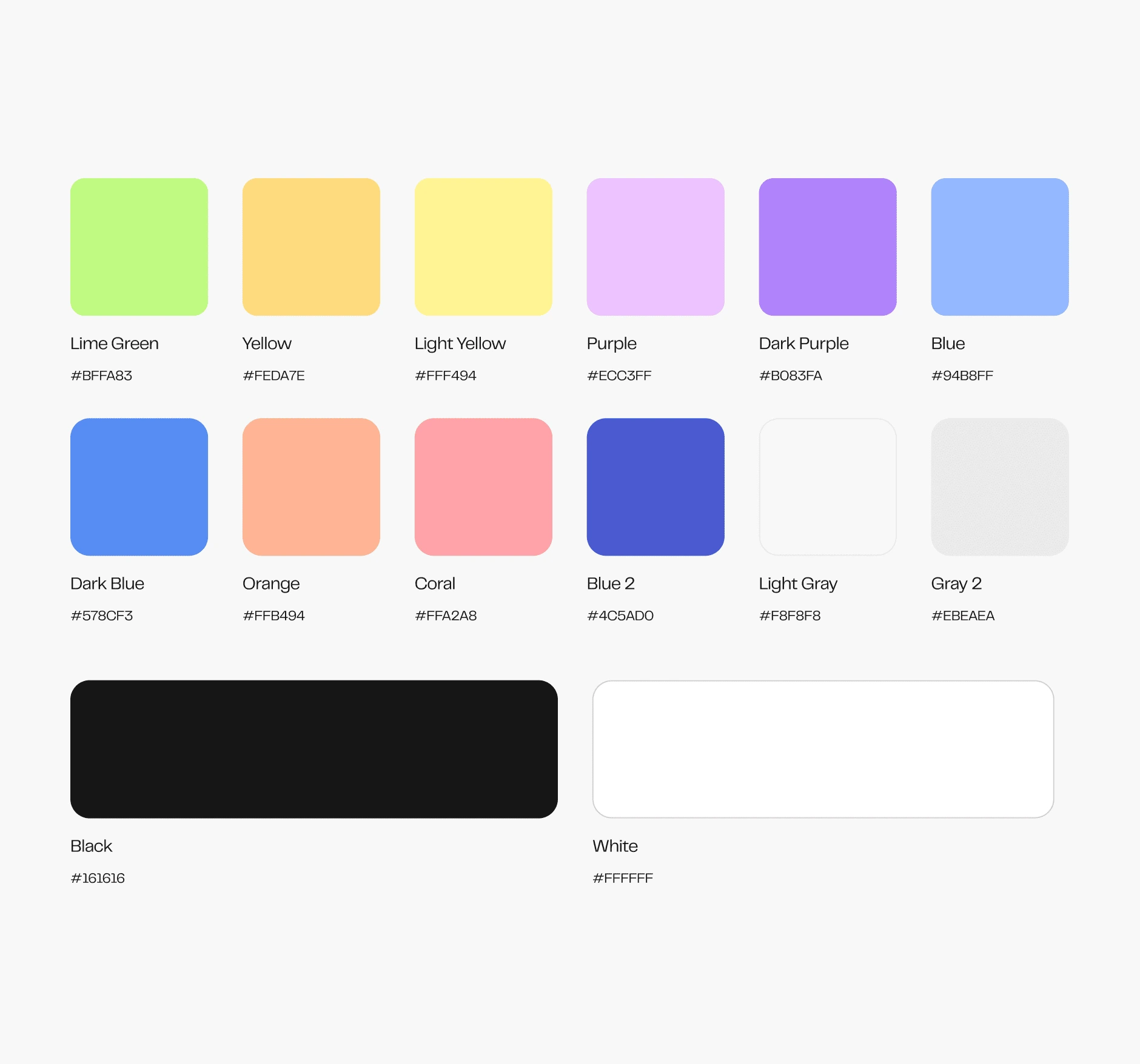 Yawn brand color palette