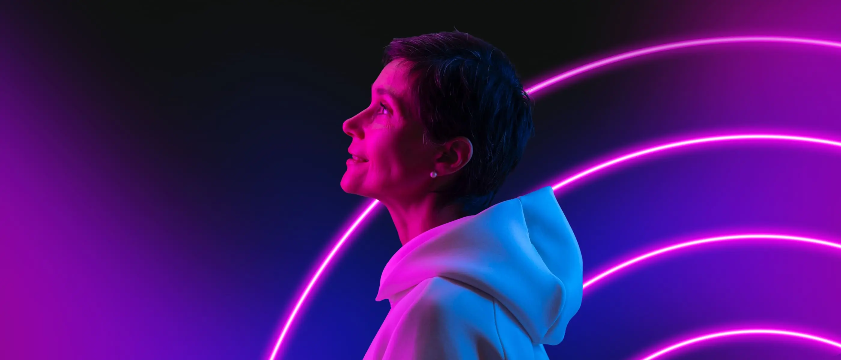 JobCannon AI HR brand – neon light visual