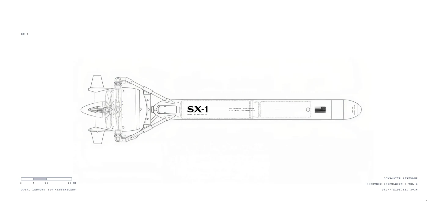 SerenX SX-1 interceptor blueprint drawing