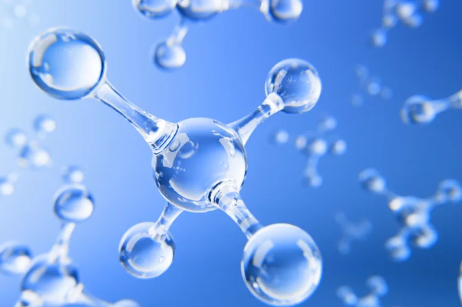 Molecular model of a peptide, illustrating how storage temperature, light and moisture affect its stability