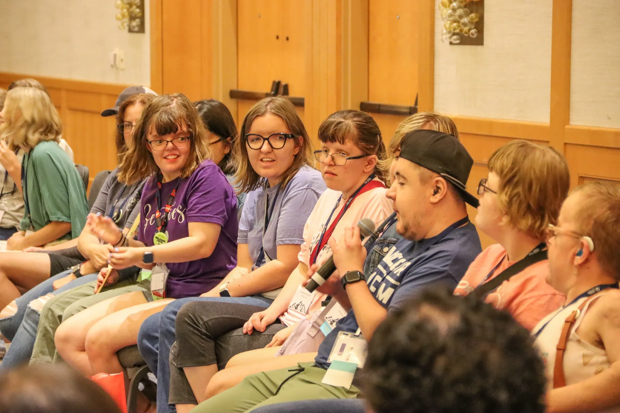 Families seated together during a Retreat session