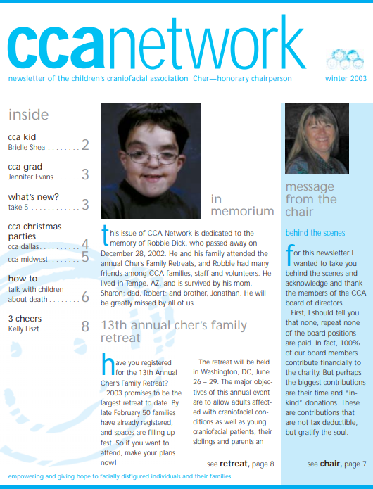 CCA Winter 2003 Newsletter
