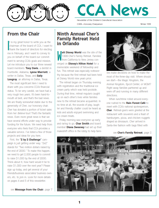 CCA Winter 1999 Newsletter