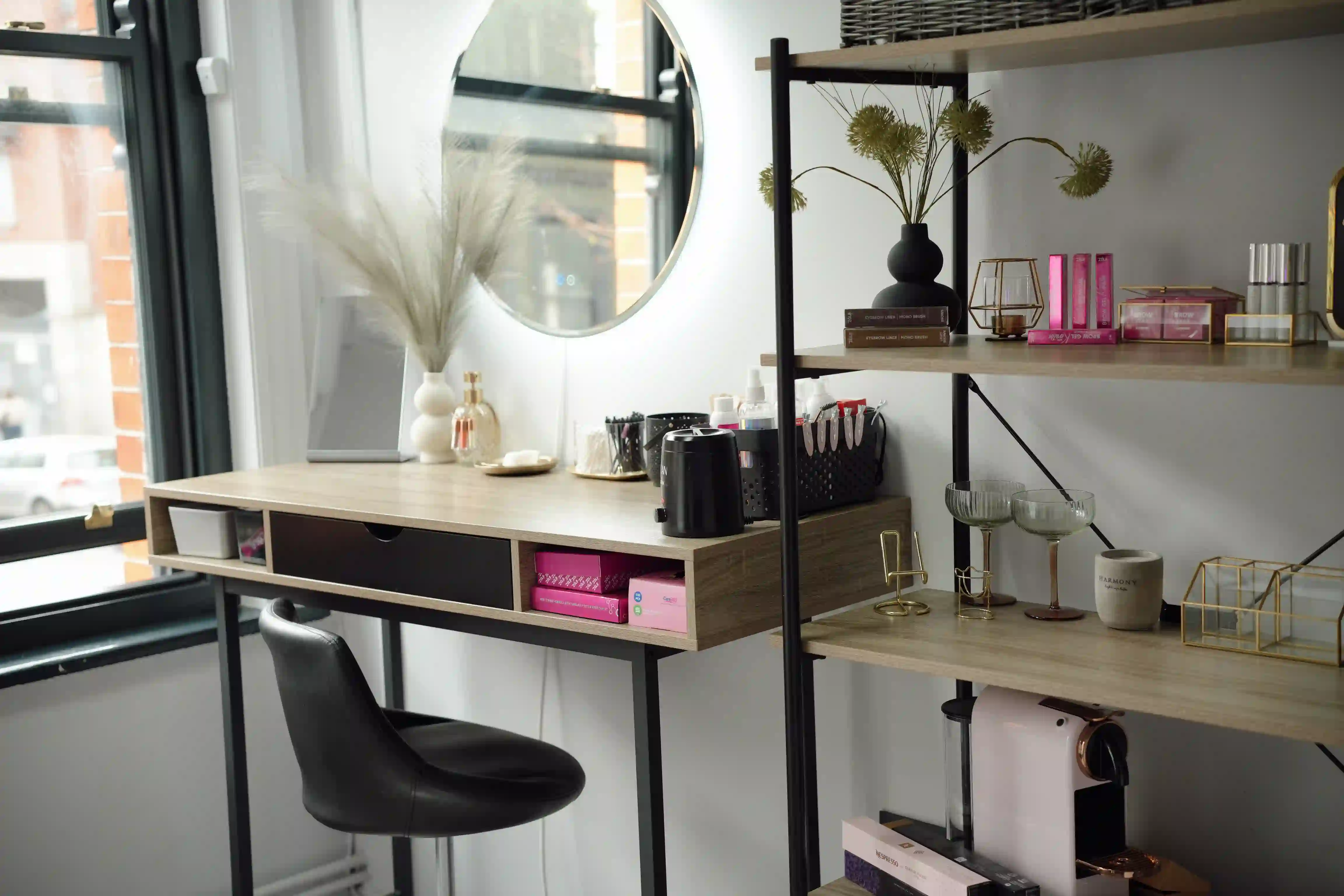 Beauty studio interior at XKsena Studio in Dublin