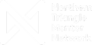 Northern Triangle Mentor Network logo with stylized white overlapping triangles on black background.