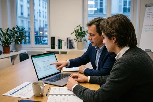 Contrôleur de gestion senior accompagnant un contrôleur d'entité sur la production du reporting consolidé du groupe