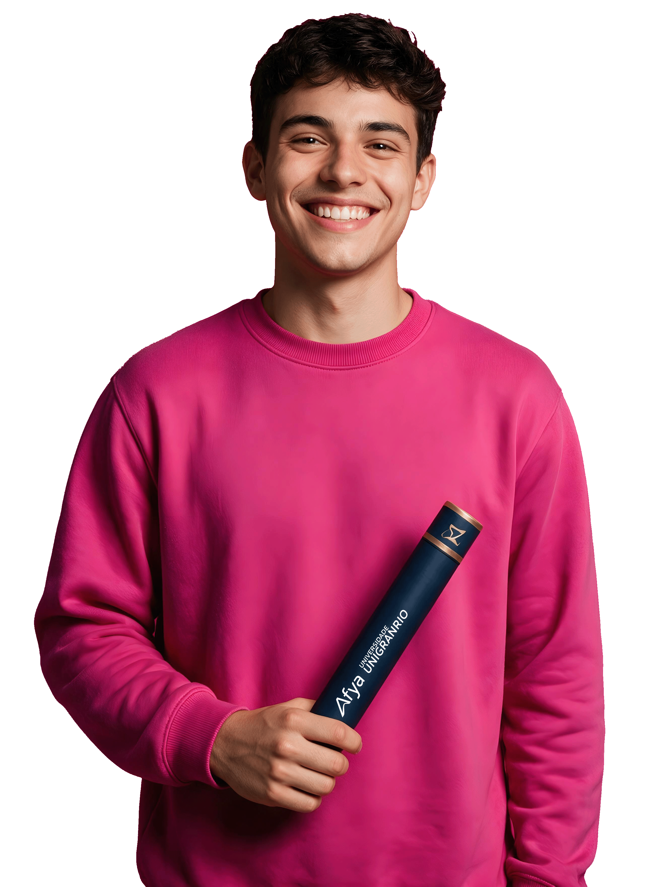 Estudante segurando diploma