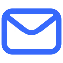 Blue envelope icon representing email or mail.