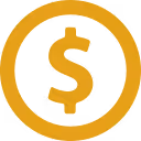 Orange paper plane icon on a transparent background.