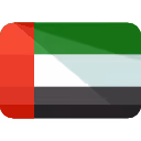 Flag of the United Arab Emirates with red vertical band and horizontal stripes of green, white, and black.