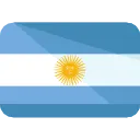 Laptop with Argentina flag on the screen featuring blue and white stripes and a sun emblem in the center.