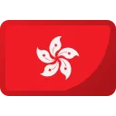 Red flag with a white stylized five-petal bauhinia flower in the center.