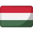 Rounded rectangle with horizontal stripes of red, white, and green resembling Hungary's flag.