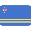 Flag with a blue background, a red star with white edges in the top left, and two horizontal yellow stripes near the bottom.