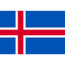 Icelandic flag with a red cross outlined in white on a blue background.