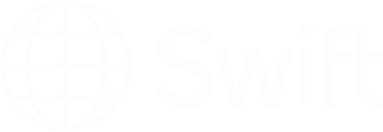 Swift company logo featuring a globe composed of grid lines and the word Swift.