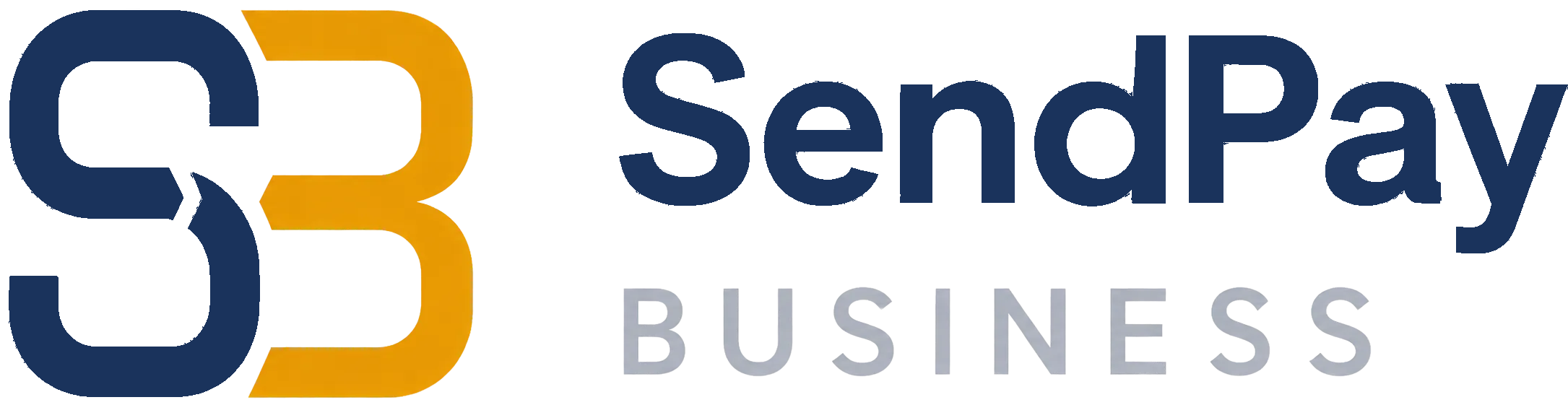 SendPay BUSINESS logo with stylized S and B letters in blue and orange.