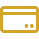 Orange house icon with rounded roof and doorway on a transparent background.