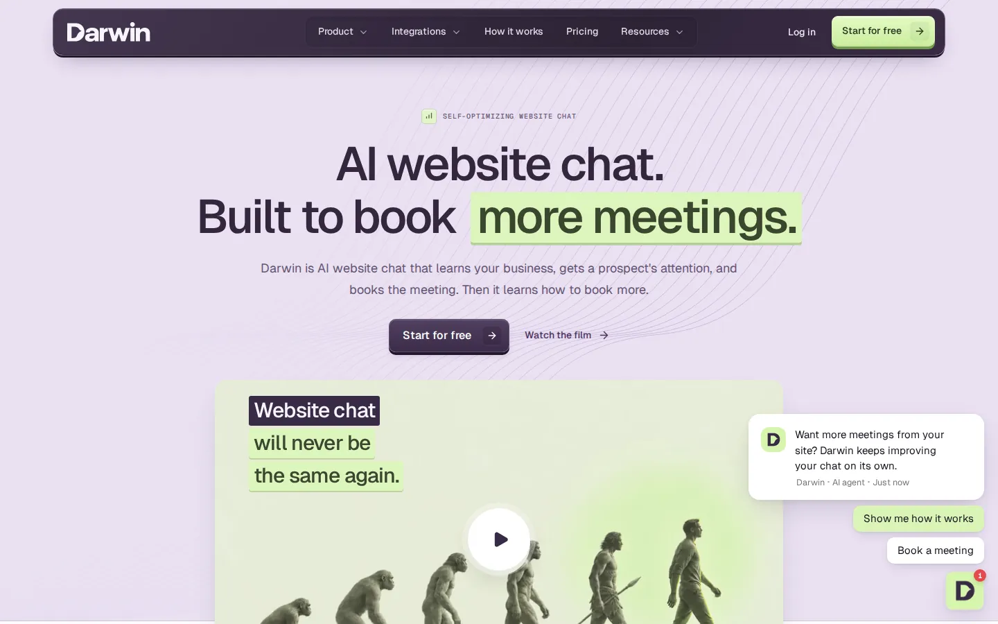 Darwin homepage, captured September 2026
