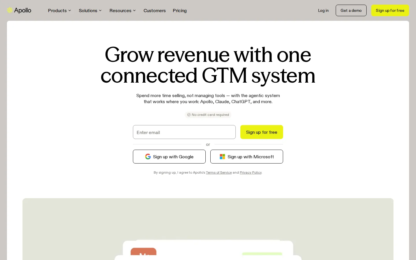 Apollo.io homepage, captured September 2026