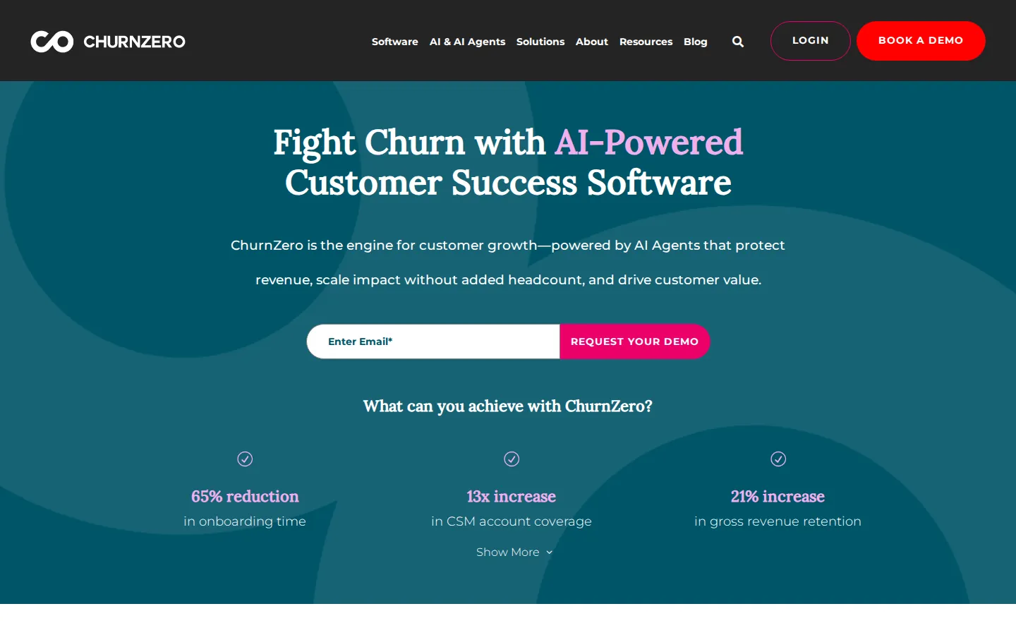ChurnZero homepage, captured September 2026