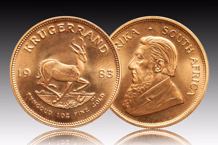 1983 Krugerrand Gold Coin, Front & Back