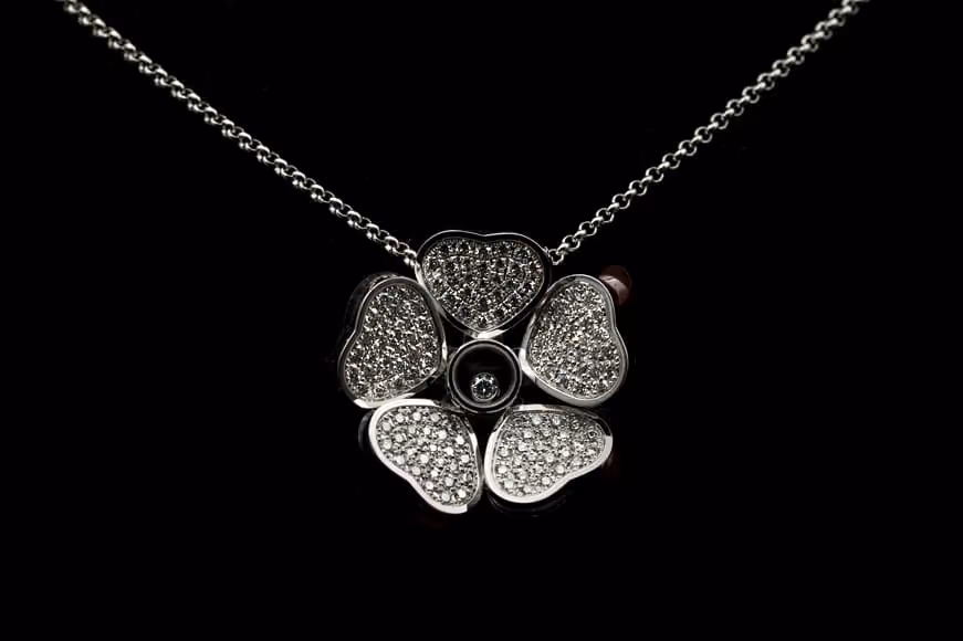 Secondhand Chopard Diamond Happy Hearts Flowers Necklace - 18ct White Gold