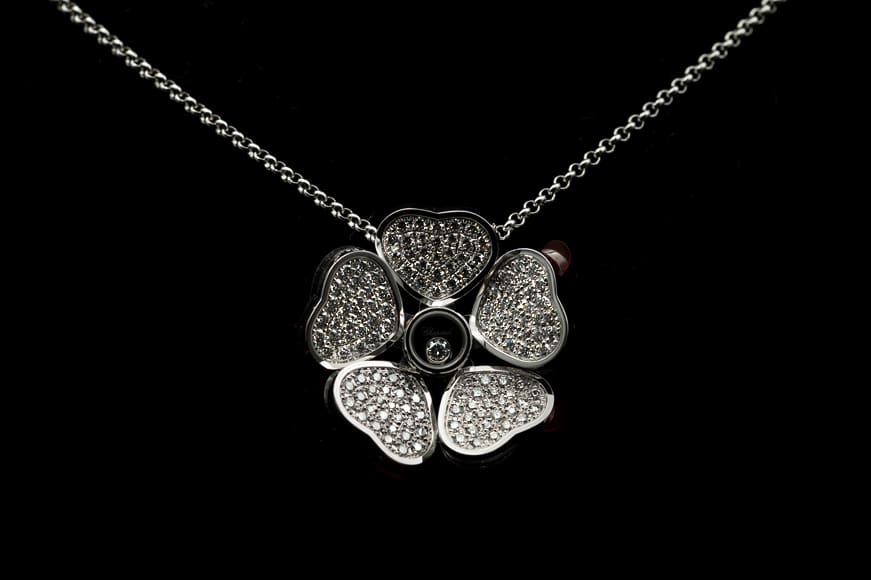 Secondhand Chopard Diamond Happy Hearts Flowers Necklace - 18ct White Gold