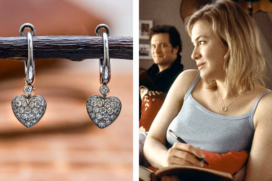 Tiffany & Co. Diamond Pave Heart Drop Earrings in Platinum &